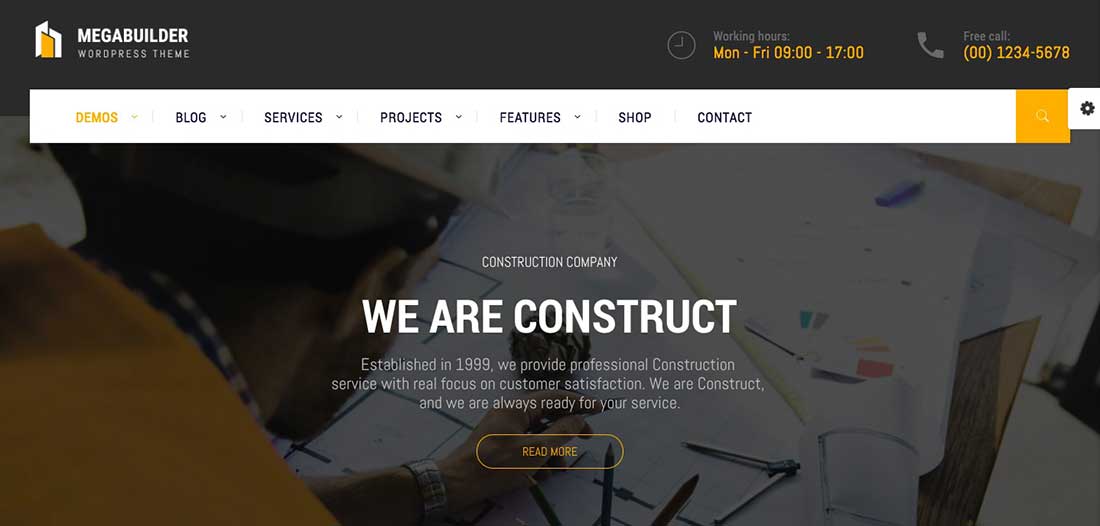 20 Construction WordPress Theme for Industrial & ConstructionCompany | MegaBuilder Construct