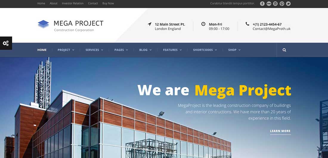 8 Construction WordPress Theme For Construction Company | Mega Project