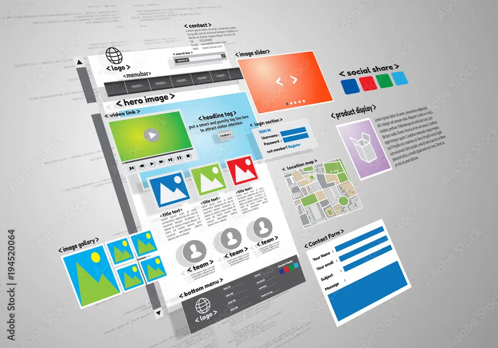 3. Use Captivating Images, Infographics, Audio & Video - Adobe Stock Image Description: Website design and development project conceptual image