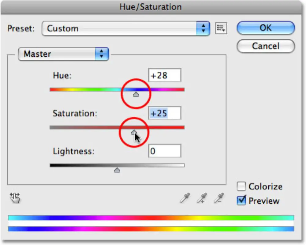 Mastering the Marquee Tool in Photoshop- changing Hue and Saturation
