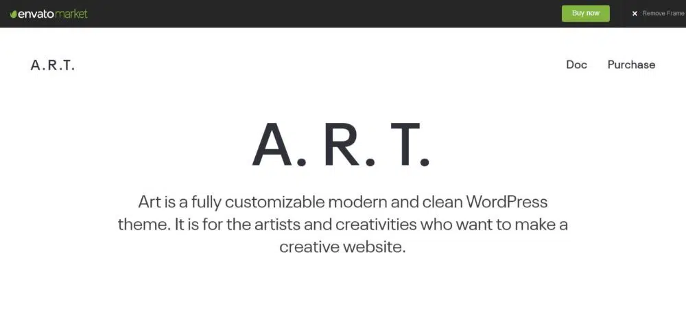 18 Best Minimalist WordPress Themes- ART