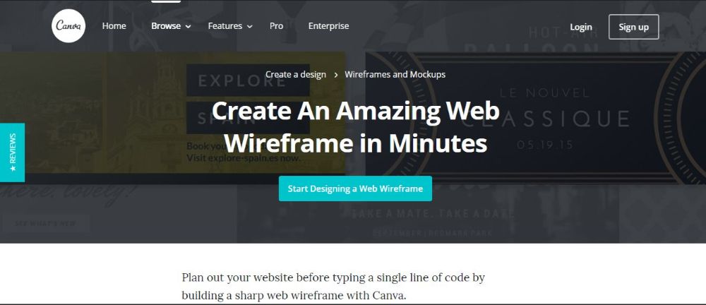 Canva- Free website wireframe tool