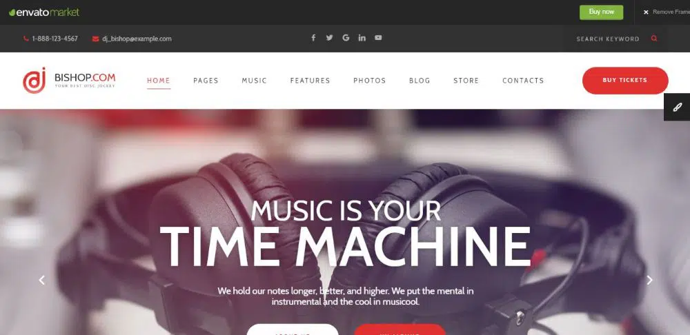 Bishop - Dj Personal Page HTML Music Website Template with Visual Builder