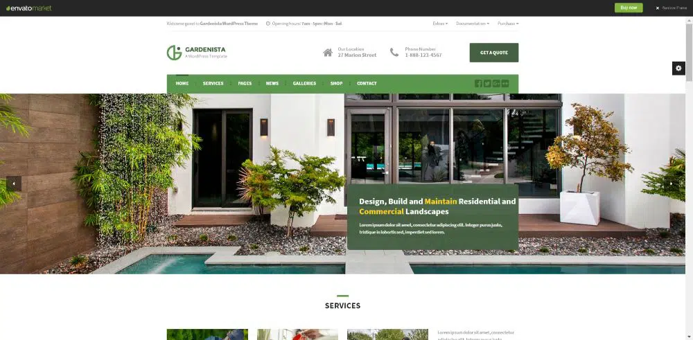 Gardenista - Gardening, Landscaping and Business WordPress Theme