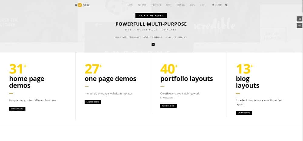 One-Page HTML Template - H-code