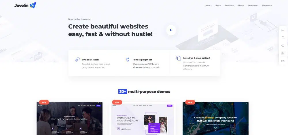 One-Page HTML Template - Jevelin
