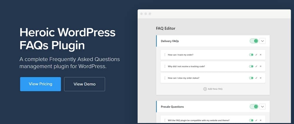 Heroic WordPress FAQ plugin