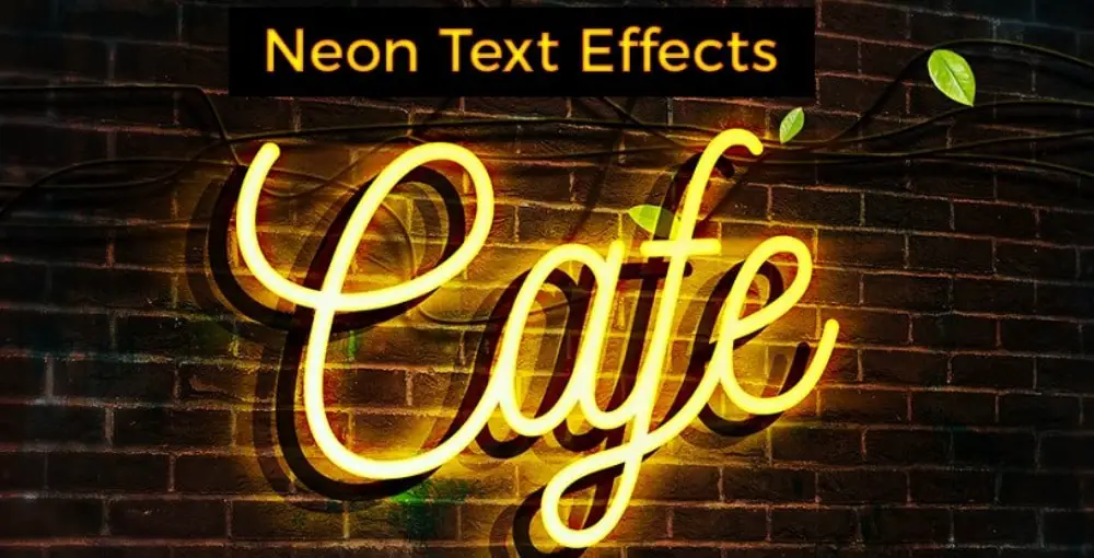 neon text effect photoshop