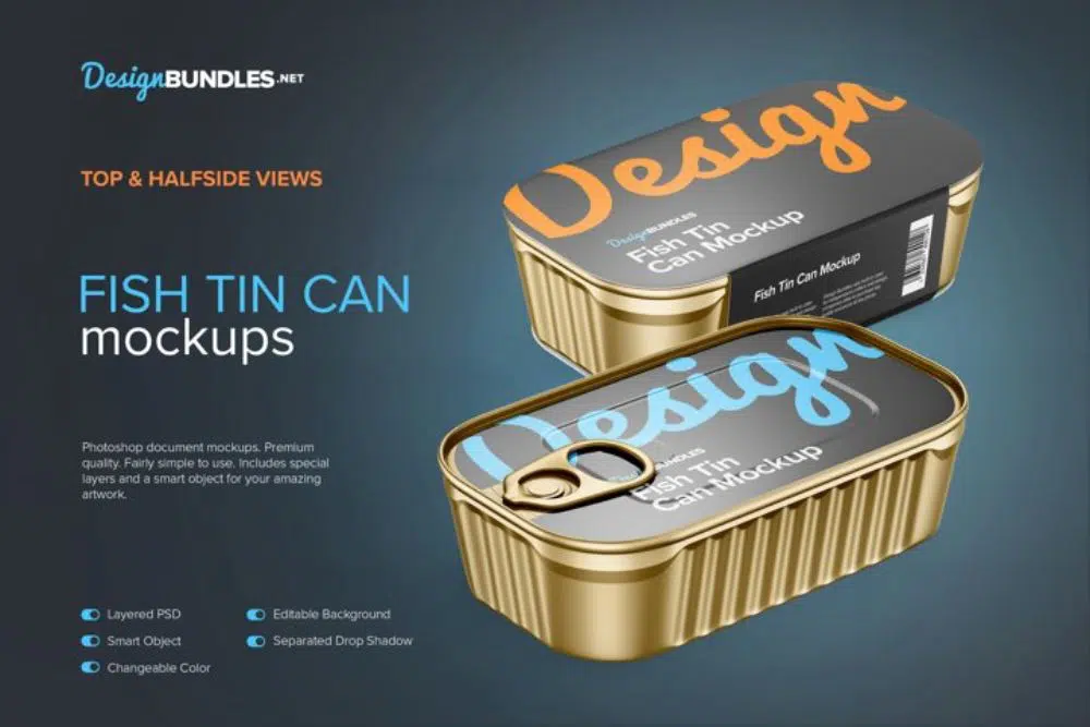 Fish Tin Can Product Mockup