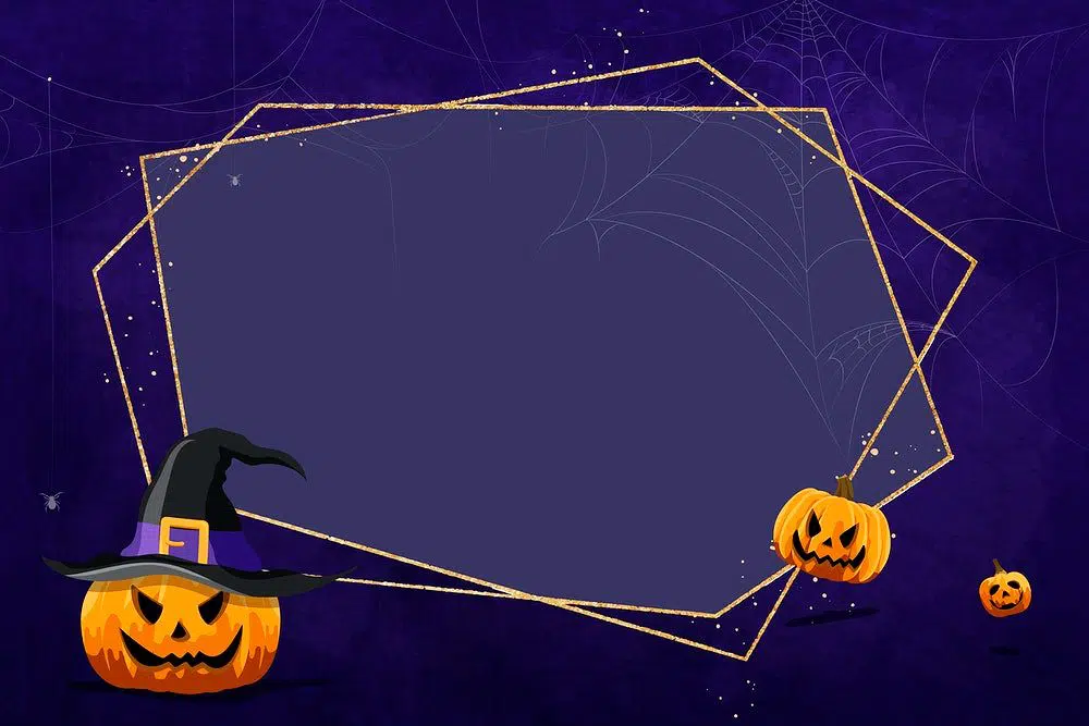 Jack O_Lantern frame on purple background vector
