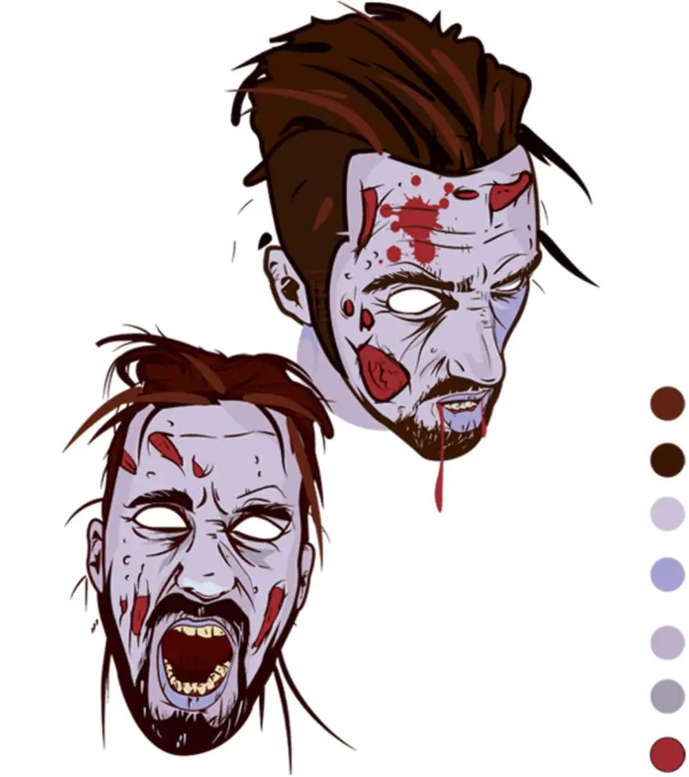 Scary Zombie Face Vector Graphics