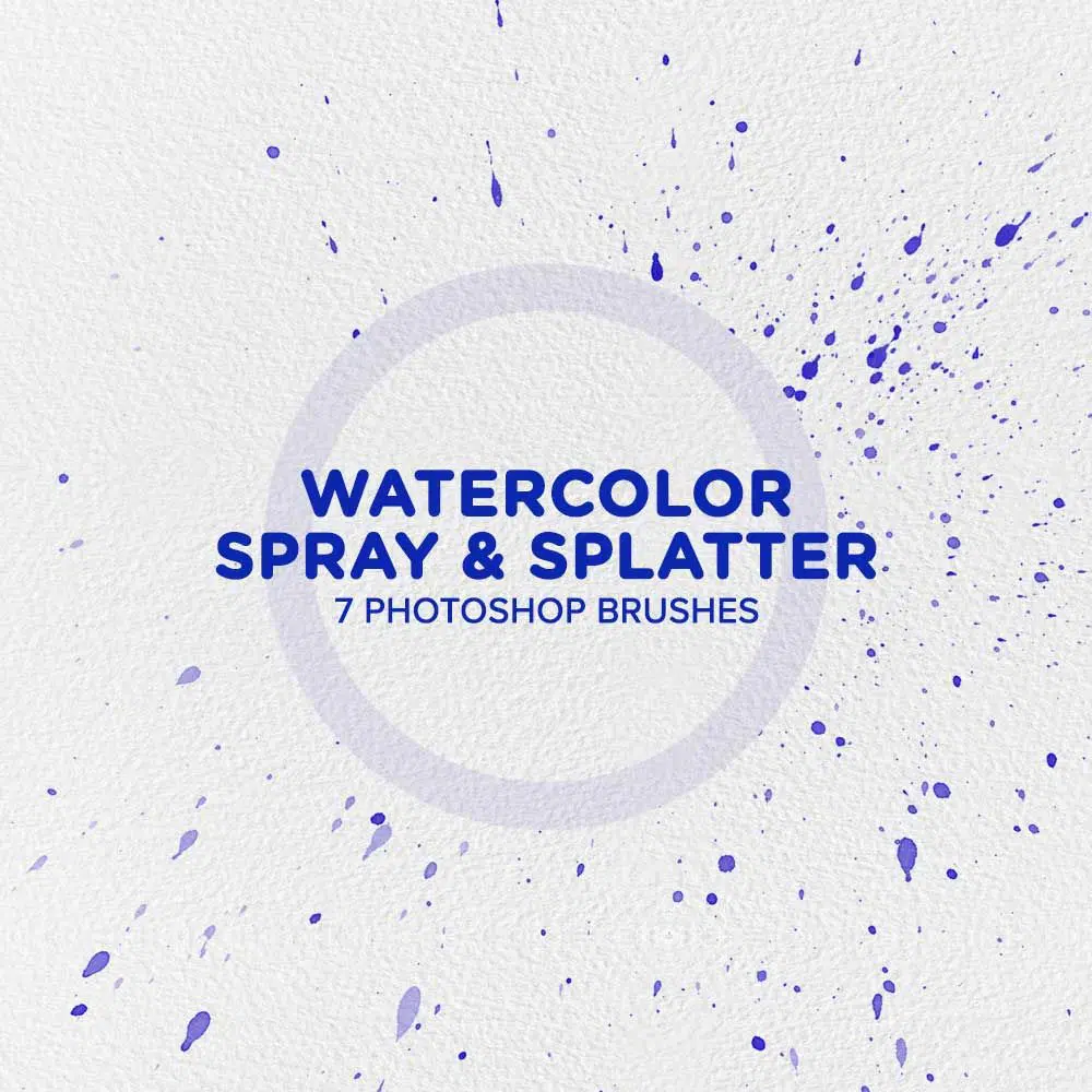 Free Watercolor Spray & Splatter Photoshop Brushes