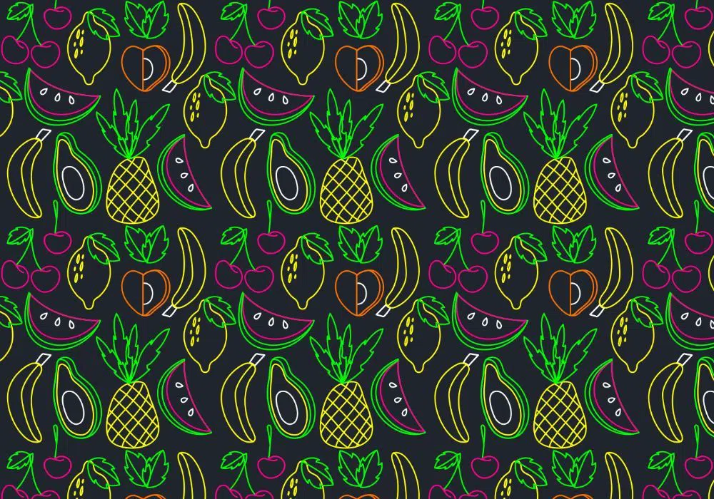 Neon fruit seamless pattern