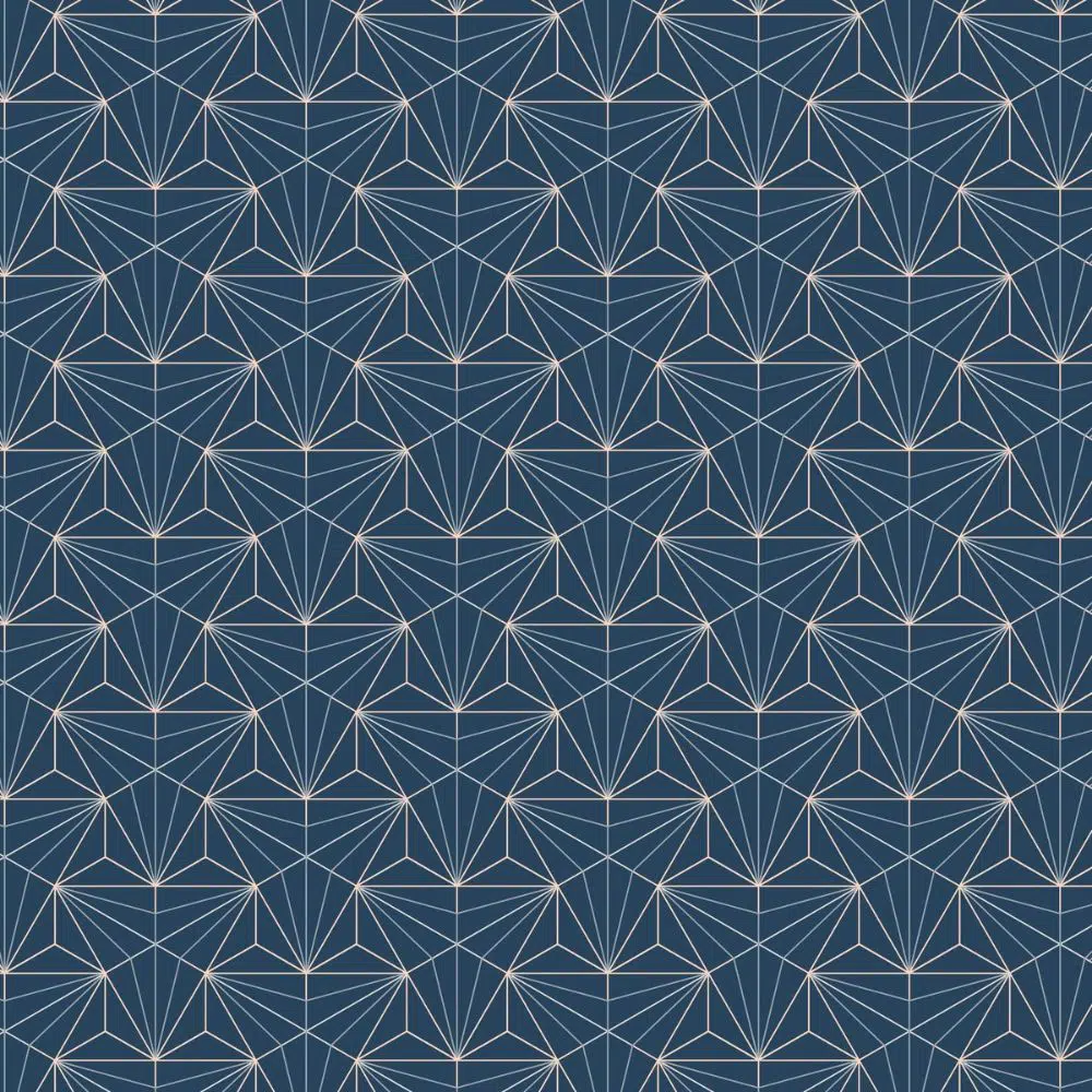 White Geometric Seamless Pattern with Blue Background