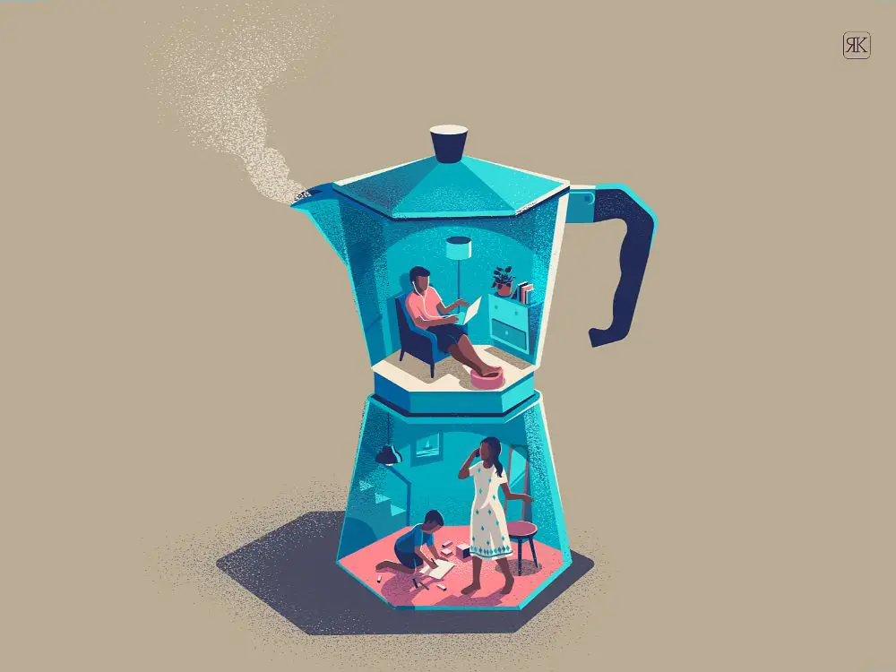 Brewing Work from home illustration