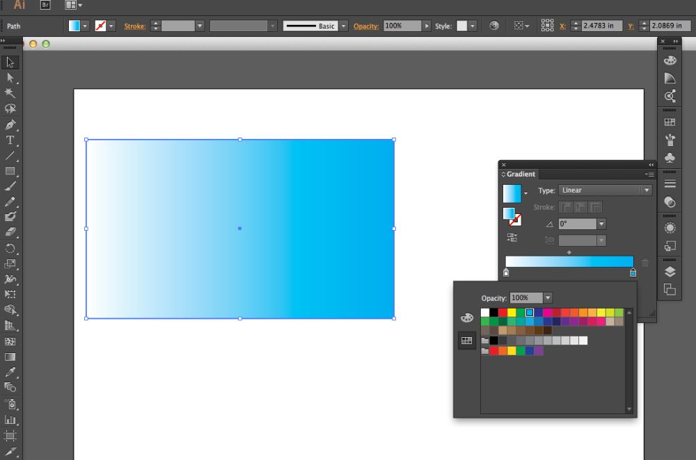 Where you can find the gradient tool