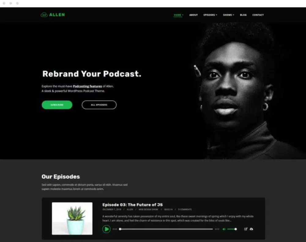 WordPress Themes For Podcasts: Tusant