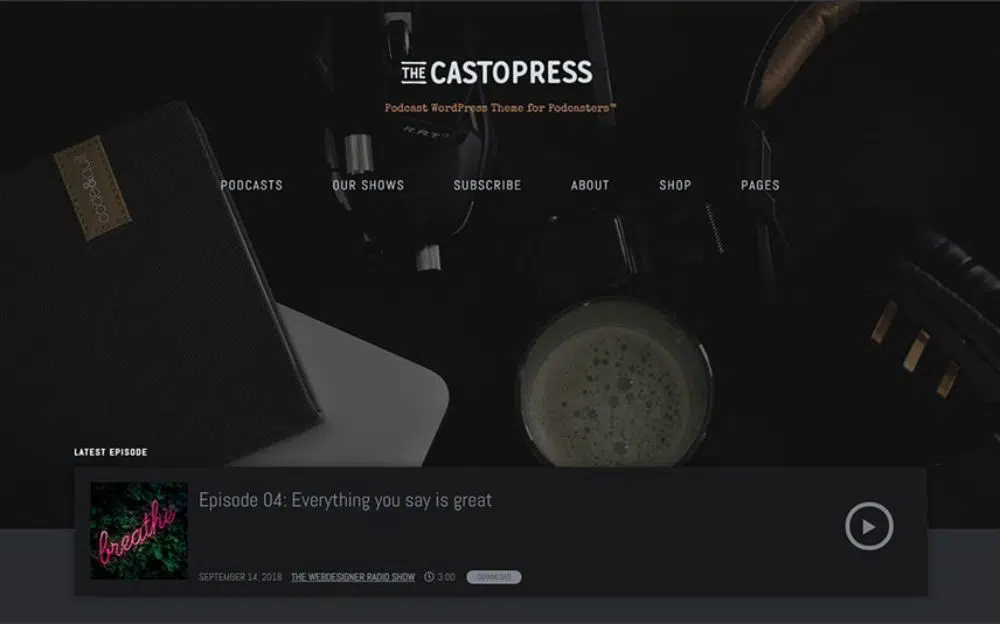 WordPress Themes For Podcasts: CastoPress