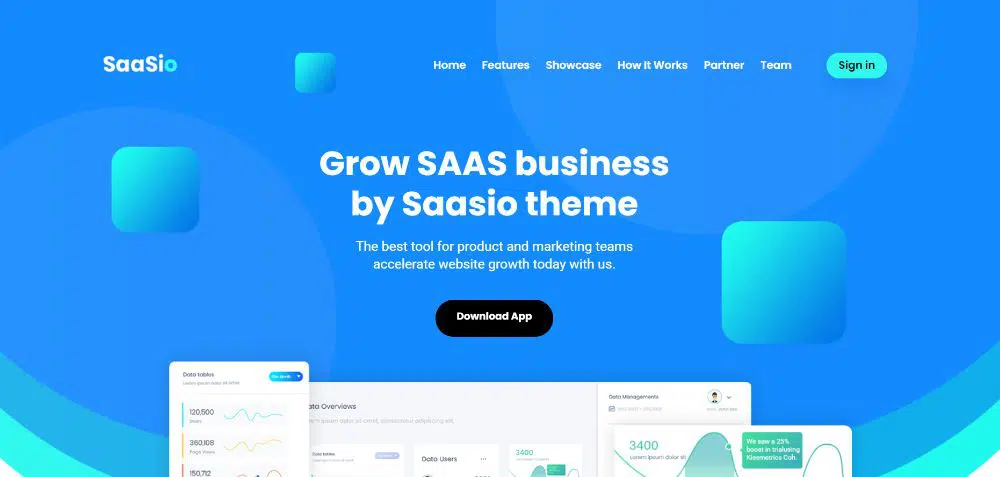 WordPress Themes for SAAS companies: Saasioa