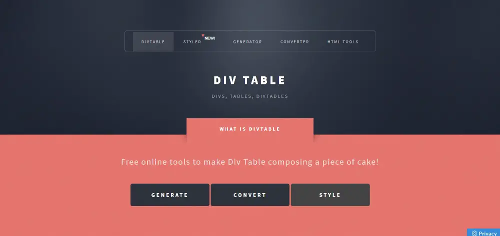 Best Free Online Table Maker Tools: Div Table