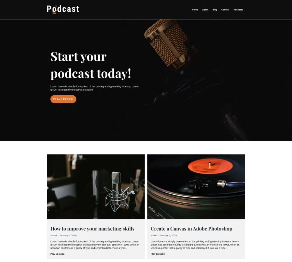 WordPress Themes For Podcasts: Podcast