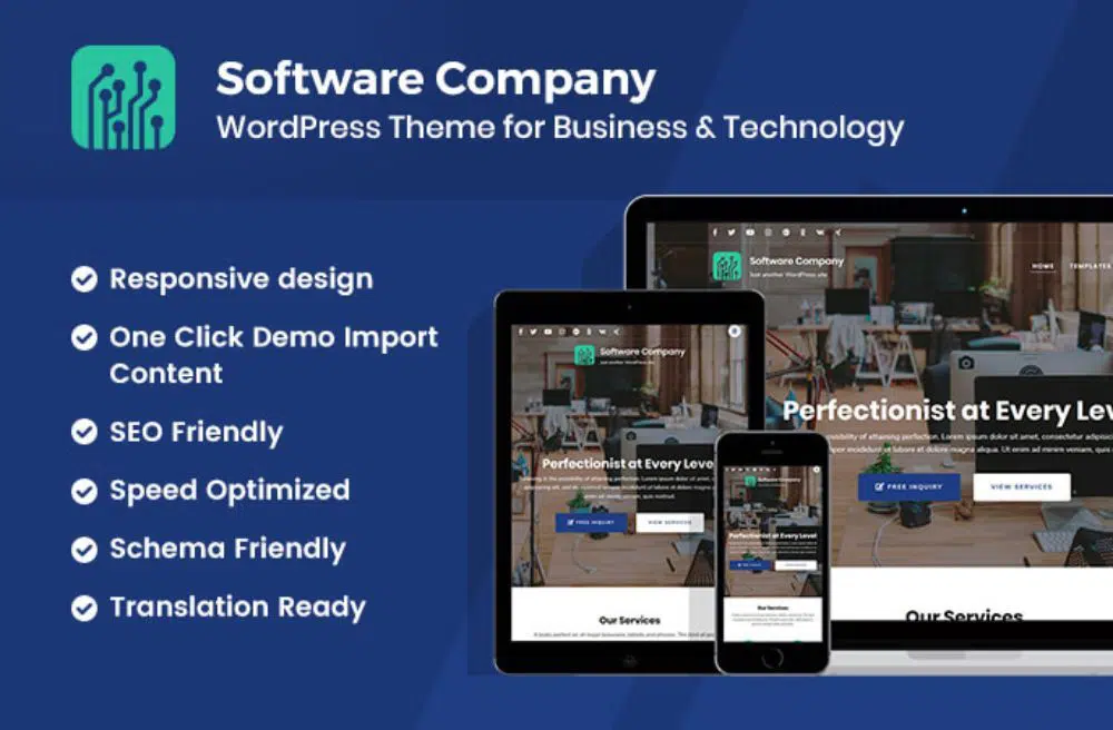 WordPress Themes for SAAS companies: Softwarecompany