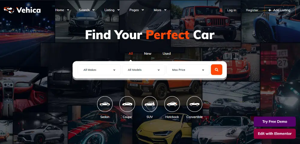 Amazing WordPress Themes for Car Dealers: Vehica