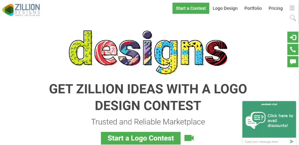 Best Design Contest Websites: Zillion Designs