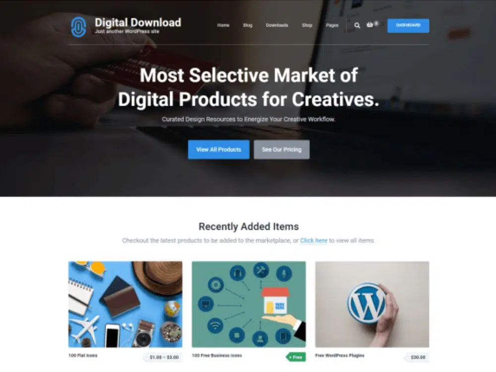 WordPress themes for selling digital products: Digital Download