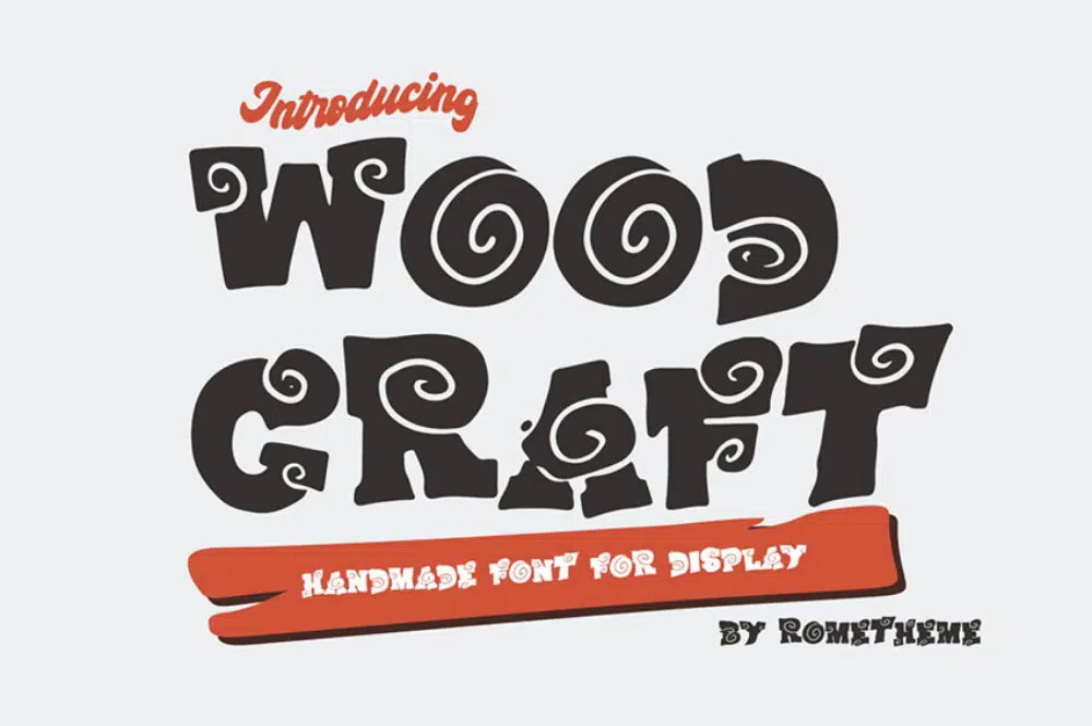 Best Comic fonts for designers: Wood Craft