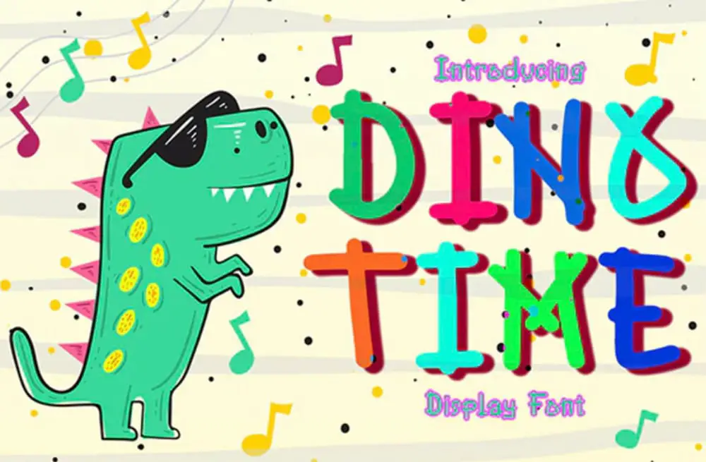 Best Comic fonts for designers: Dino Time