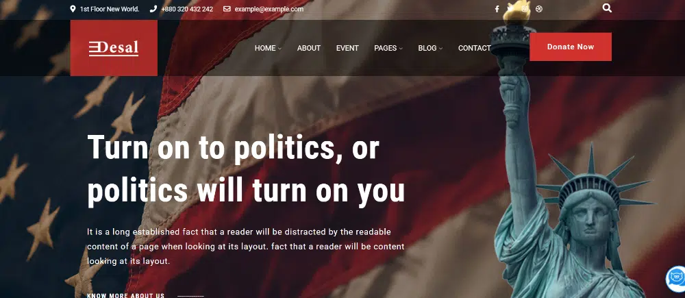 14 WordPress Themes For Government Portals: Desal