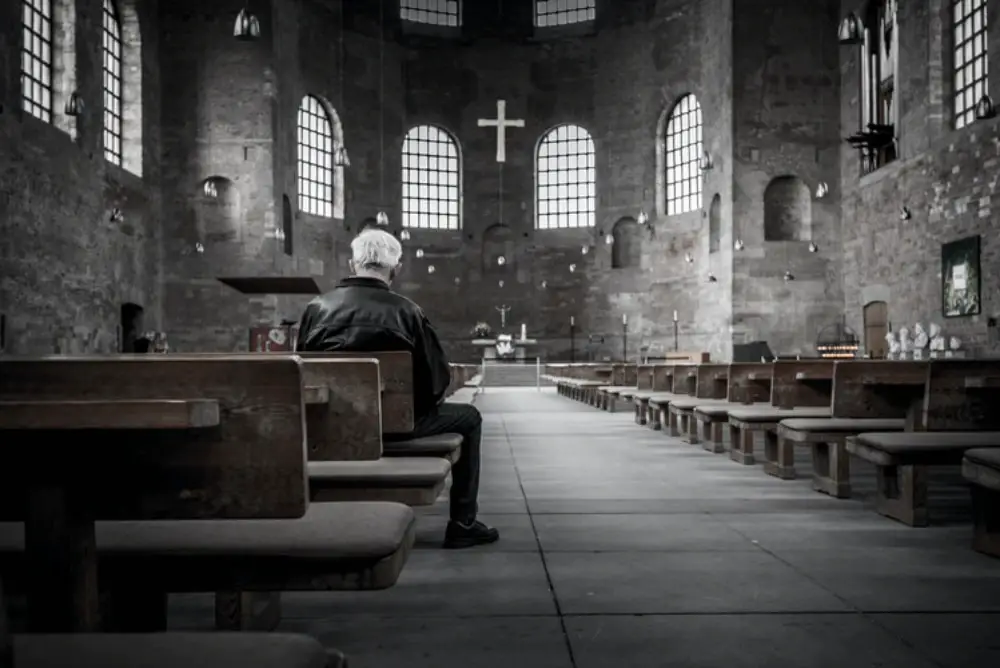 Free Church Backgrounds for Designers: Old Man Praying