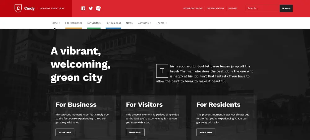14 WordPress Themes For Government Portals: Cindy