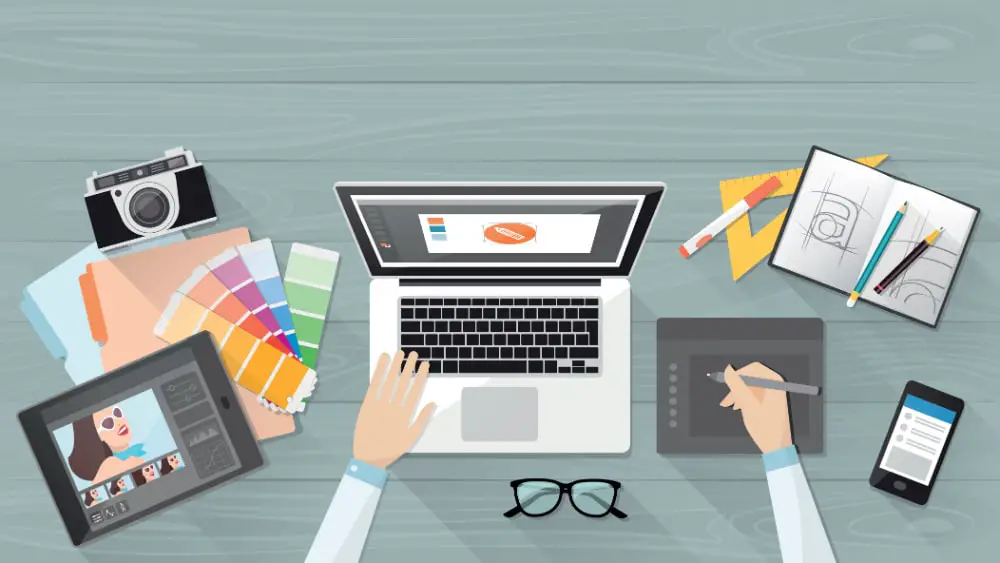 Common myths about graphic designers: Graphic designer uses fancy tools
