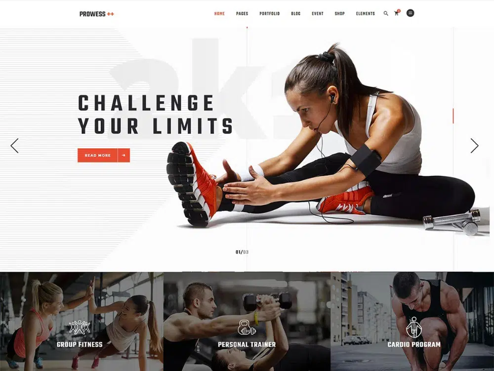 Impressive WordPress Themes for Fitness Clubs: Prowess
