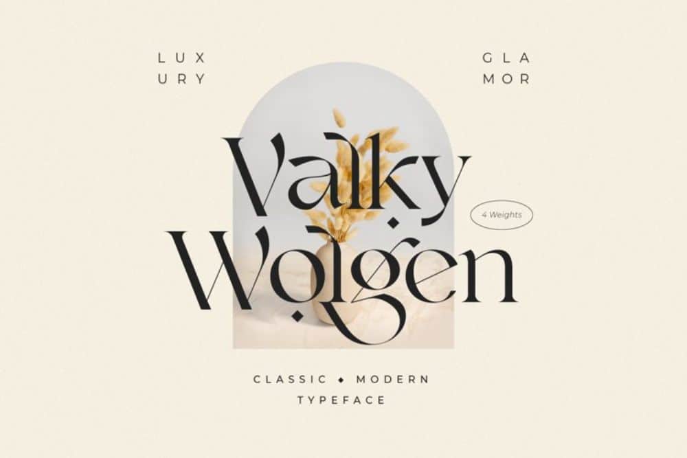 Glamourous Fonts for Designers working in Fashion Industry: Valky Wogan