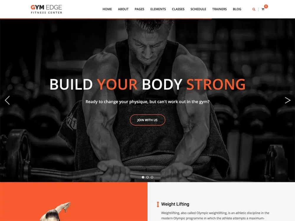 Impressive WordPress Themes for Fitness Clubs: GymEdge