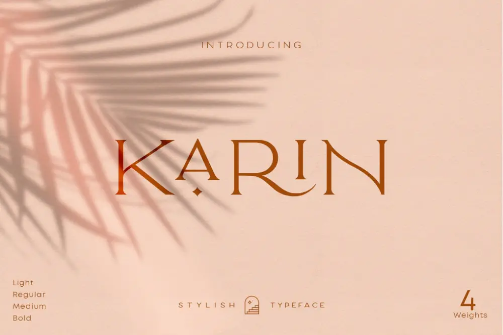 Glamourous Fonts for Designers working in Fashion Industry: Karin