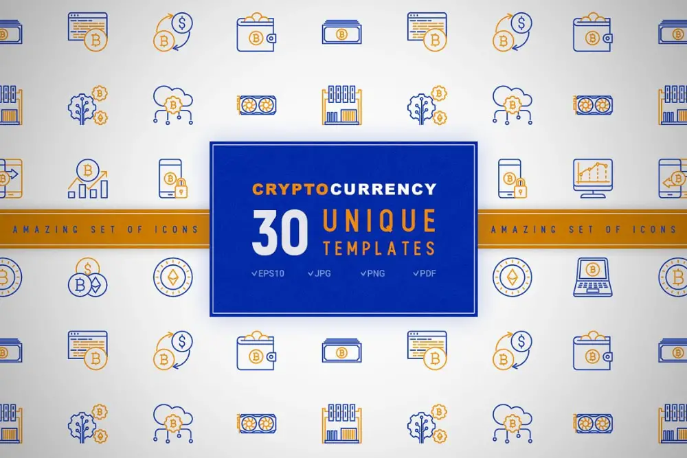 Amazing Crypto Currency Design Assets For Designers: Icon Set