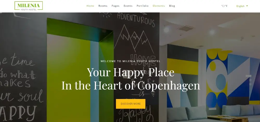 Beautiful WordPress Themes for Vacation Rental Websites: Milenia