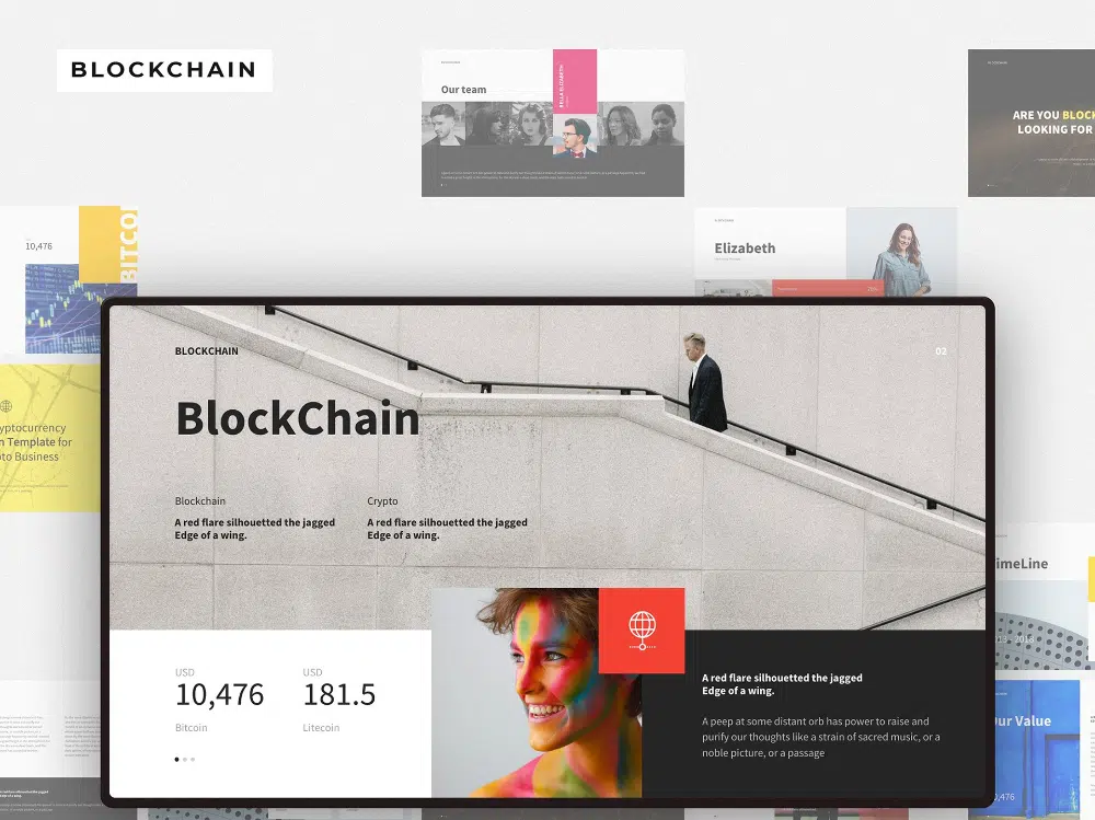 Amazing Crypto Currency Design Assets For Designers: Blockchain Presentation