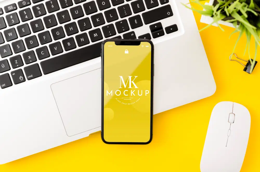 Free Mobile Application Mockups Designers Can Download: Flat Lay