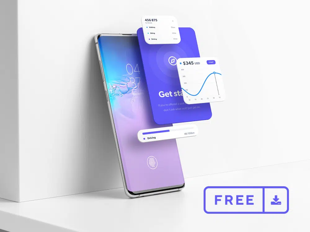 Free Mobile Application Mockups Designers Can Download: Android Smartphone