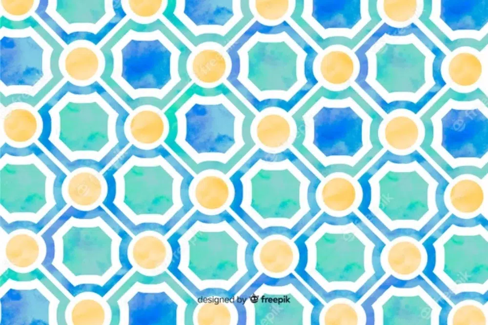 Free Beautiful Watercolor Textures & Patterns for Designers: Mosaic Pattern in Watercolors