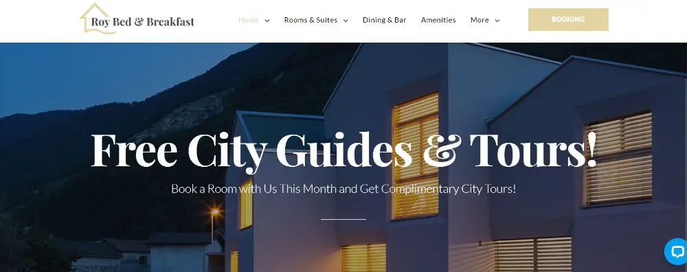 Beautiful WordPress Themes for Vacation Rental Websites: Roy Bed & Breakfast
