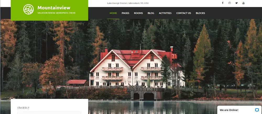 Beautiful WordPress Themes for Vacation Rental Websites: Mountainview