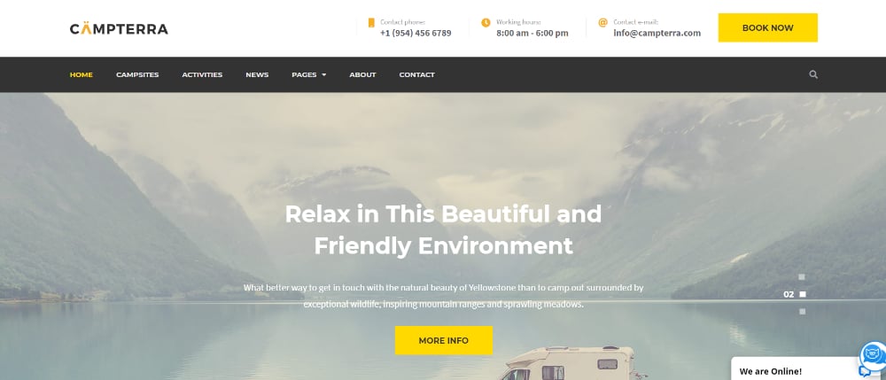 Beautiful WordPress Themes for Vacation Rental Websites: Camping