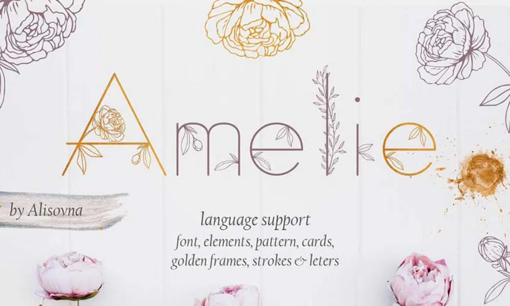 18 Creative Fonts Inspired by Nature: Amelie Floral Display Font