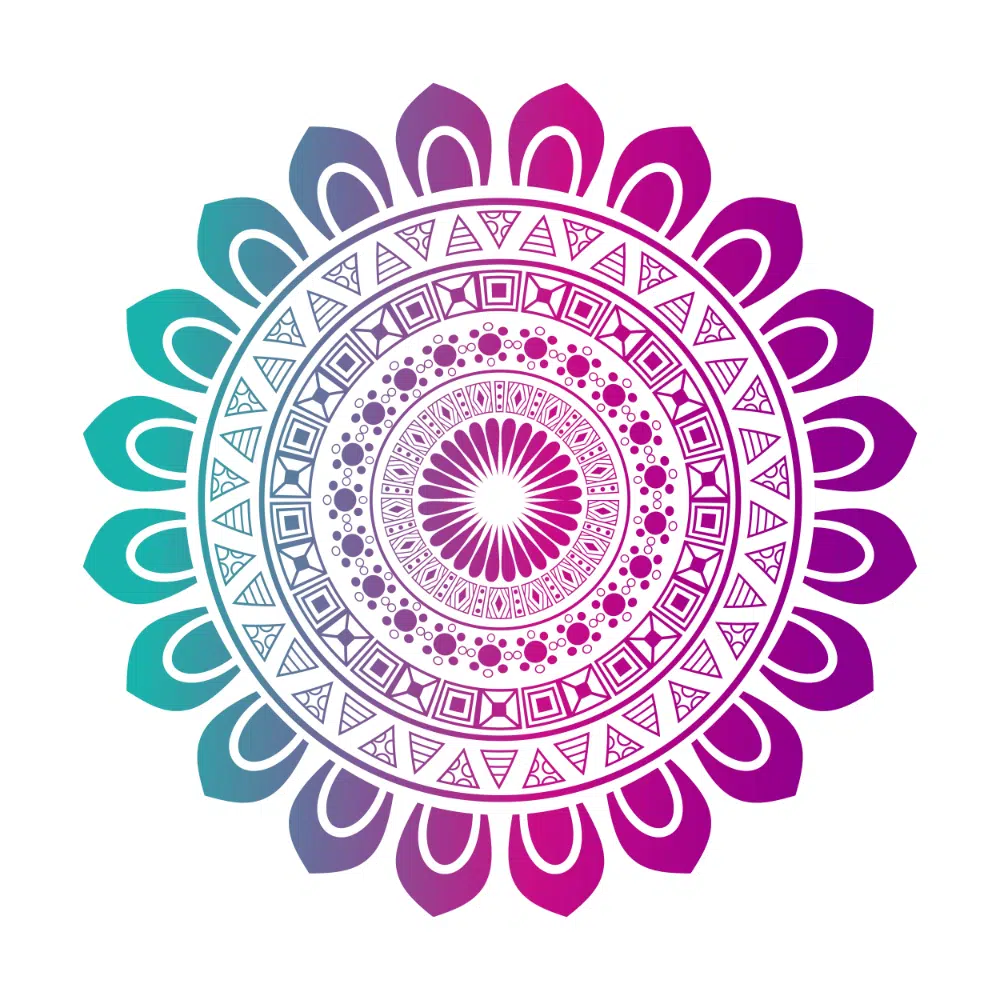 Free Mandala Designs: Colorful over White